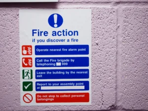 Fire action signage